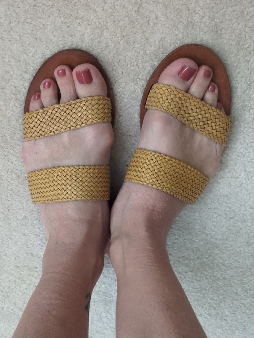Frye Woven Double-Strap Slide Sandals
